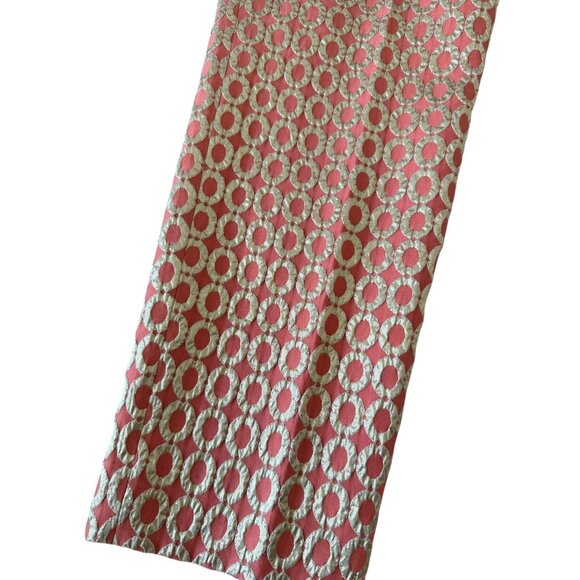 J CREW Collection Gold Coral Holiday Straight Ankle Pants Size 4 - Picture 8 of 15